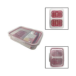 Pote Trava Mais 2 Divisórias com Escorredor