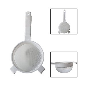 Peneira Plástica Branca 12cm para Cozinha