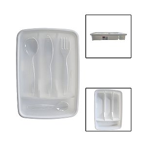 Porta Talheres com Tampa 4 Divisórias