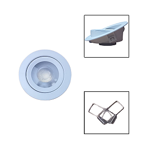 Spot Led 12W Branca De Embutir Redonda Luz Branca Fria