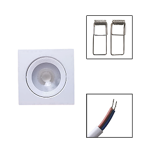 Spot Led 12W Branca De Embutir Quadrada Luz Branca Fria
