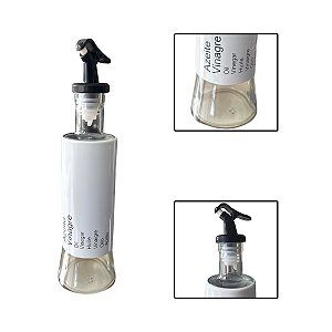 Azeiteiro E Vinagreiro Branco Com Dosador