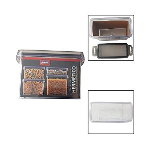 Porta Mantimentos Retangular Trava Mais Cristal 1,9L