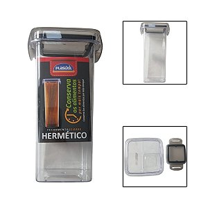 Porta Mantimentos Quadrado Trava Mais Cristal 1,24L