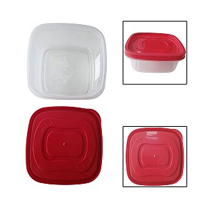 Pote Quadrado Com Tampa Clic 580ML