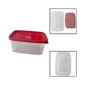 Pote Retangular Com Tampa Clic 1,2L