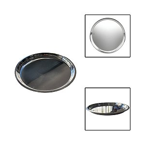 Bandeja Aço Inox Redonda 40cm Restaurante Garçom