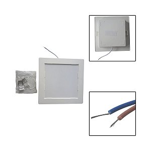 Painel Led Embutir Quadrado 12W 16 X 16 Luz Branca Morna
