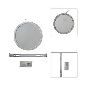 Painel Led Sobrepor Redondo 18W 20 X 20 Luz Branca Fria