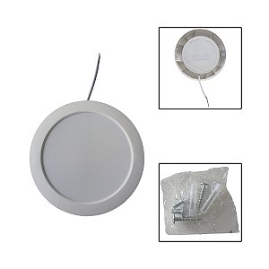 Painel Led Sobrepor Redondo 12W 15 X 15 Luz Branca Fria