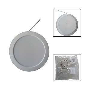 Painel Led Embutir Redondo 12W 16,6 X 16,6 Luz Branca Fria