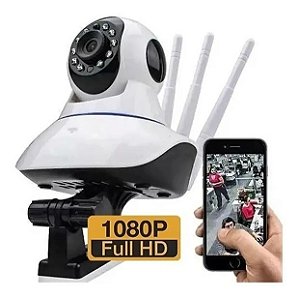 Camera Segurança Ip 3 Antenas Wifi 3º Geração 1080