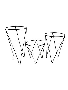 Trio de Porta Vasos Tripé