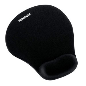 MOUSE PAD MULTILASER APOIO GEL GRANDE PRETO