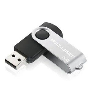 PEN DRIVE MULTILASER 8GB TWIST PD587 PRETO
