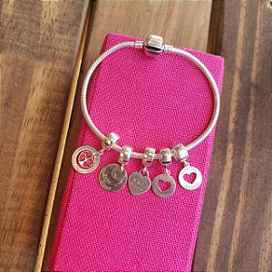 Pulseira de berloque 20cm em prata 925