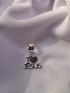 Berloque I love Jesus em prata 925