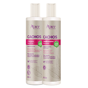 Duo Shampoo e Condicionador Cachos 300mL - Apice | Cachos Leves, Macios e com Brilho Intenso