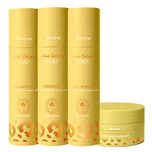 Kit Crespos Shampoo, Condicionador, Creme de Pentear e Máscara - Dhonna | Cachos Definidos e Hidratados