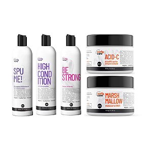 Kit Finalização e Tratamento Antiporidade - Curly Care | pH Equilibrado para Fios Saudáveis e Definidos