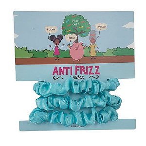 Xuxinhas de Cetim Verde Água 3un - Anti Frizz