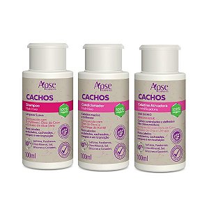 Kit Cachos Shampoo, Condicionador e Gelatina 100mL - Apse