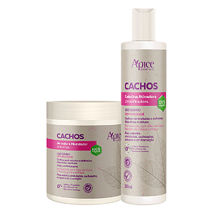 Duo Ativador de Cachos e Gelatina Cachos 300mL - Apice | Definição prolongada e com Brilho