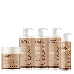 Kit Pro Crespo Power Shampoo, Condicionador, Creme, Gelatina e Máscara - Apice