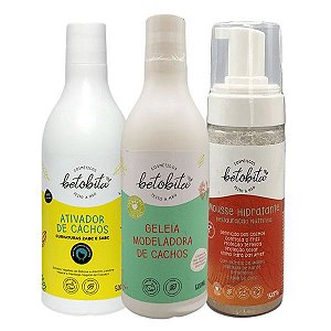 Trio Ativador de Cachos 3abc, Geleia e Mousse - BetoBita | Definição, Movimento e Hidratação Para Seus Cachos