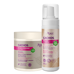 Duo Ativador de Cachos e Mousse Cachos - Apice | Definição dos Cachos sem Pesar