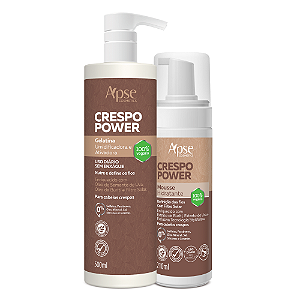 Duo Gelatina Umidificadora e Mousse Crespo Power 500mL - Apice | Finalização Prolongada  em Dobro