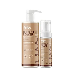 Duo Gelatina Umidificadora e Mousse Crespo Power 500mL - Apice | Finalização Prolongada em Dobro