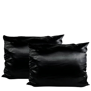 Duo Fronhas de Cetim Anti Frizz Preta Com Zíper Queen Size 55x70 - Soulta