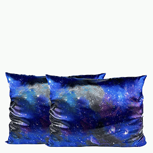Duo Fronhas de Cetim Anti Frizz Galáxia Com Zíper Queen Size 55x70 - Soulta