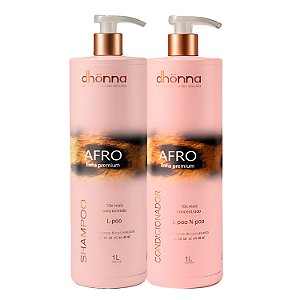 Duo Shampoo e Condicionador Afro 1L - Dhonna | Nutrição e Hidratação para Cachos e Crespos