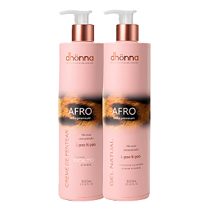 Duo Creme de Pentear 4ABC e Gel de Definição Afro 300mL - Dhonna | Cachos Definidos, Hidratados e Sem Frizz