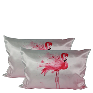 Duo Fronhas de Cetim Flamingo Queen Size 50x70 Anti Frizz - Soulta