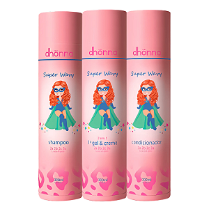 Trio Super Wavy 300mL - Dhonna | Cabelos Infantis Saudáveis, Macios e Definidos