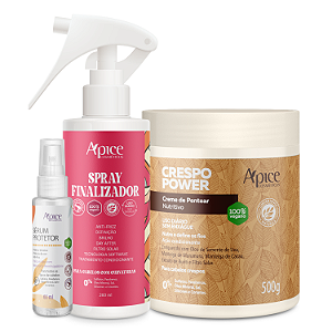 Trio Finalizador Crespo Power com Sérum Protetor e Spray - Apice Cosméticos