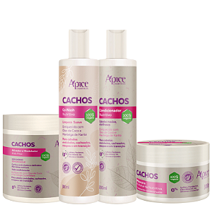 Kit para Cabelos Cacheados – Apice Cosméticos | Hidratação e Definição, Low Poo e No Poo