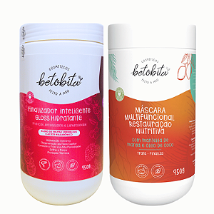 Duo Finalizador Gloss e Máscara Restauração Nutritiva - BetoBita | 950g de Finalização e Hidratação Profunda