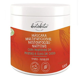 Máscara Restauração Nutritiva 3 em 1 500g - BetoBita | Hidratação e Finalização para Cachos