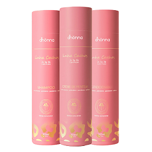 Trio Cachos Shampoo, Condicionador e Creme de Pentear - Dhonna | Trio Ideal para Cachos Definidos e Hidratados