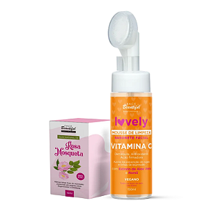 DUO Óleo de Rosa Mosqueta e Sabonete Facial Lovely Vitamina C 150ml - Face Beautiful | Pele Macia e Iluminada
