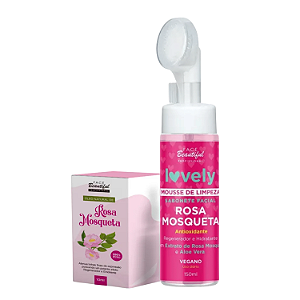 DUO Óleo de Rosa Mosqueta e Sabonete Facial Lovely Rosa Mosqueta 150ml - Face Beautiful | Skincare Natural