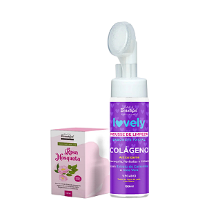 DUO Óleo de Rosa Mosqueta e Sabonete Facial Lovely Colágeno 150ml - Face Beautiful | Firmeza, Hidratação e Regeneração