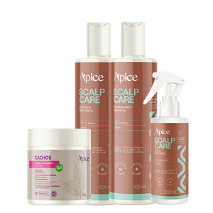 Trio Scalp Care + Ativador de Cachos - Apice | Crescimento Capilar e Definição Duradoura