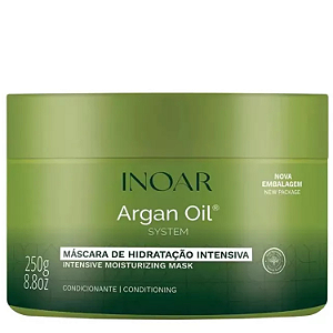 Máscara Hidratante Argan Oil System 250g - Inoar | Reparação Profunda para Cabelos Danificados