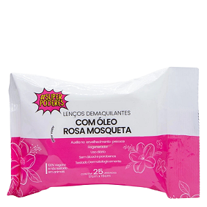 Lenço Demaquilante com Óleo de Rosa Mosqueta - Super Poderes | Limpeza Facial Prática e Antienvelhecimento