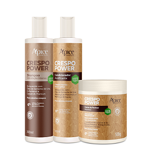 Trio Crespo Power Shampoo, Condicionador e Creme de Pentear 500g - Apice Cosméticos | Cabelos Crespos Poderosos